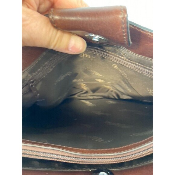 FOSSIL STERLING DOUBLE HANDLE BROWN LEATHER 12 X 11 PURSE NEW - Picture 5 of 6